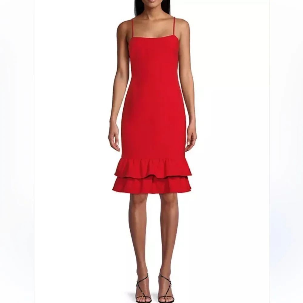 SALE! NWT Likely x REVOLVE Red Ruffle Midi Dress Size 4